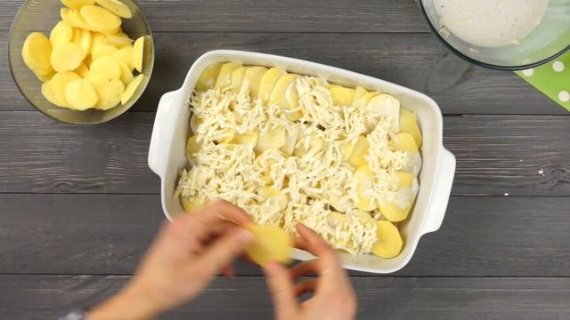 Курица с картошкой в сливках под сырной шубкой в духовке смотреть онлайн