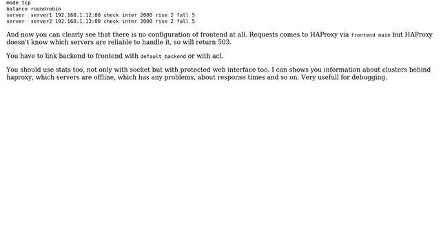 DevOps & SysAdmins: HAproxy 503 Service Unavailable No server is available to handle this request смотреть онлайн