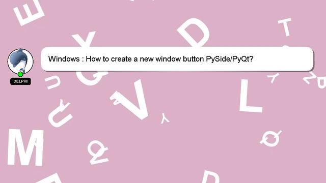 Windows : How to create a new window button PySide/PyQt? смотреть онлайн