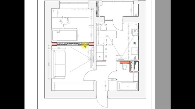 Дизайн однокомнатной квартиры с разделением на две зоны смотреть онлайн