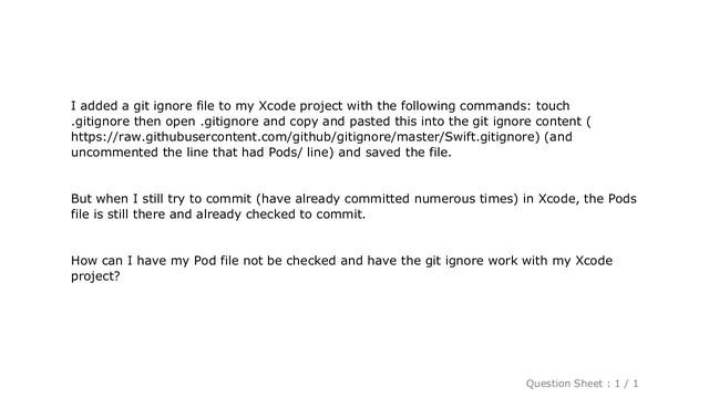 iOS : Adding Git Ignore for Xcode Pods folder does not work смотреть онлайн