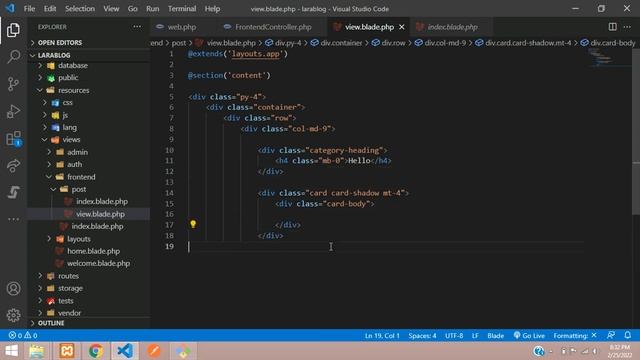 Laravel 8 Blog - 17: View Post by slug in Laravel 8 and Design Post View using Bootstrap 5 смотреть онлайн