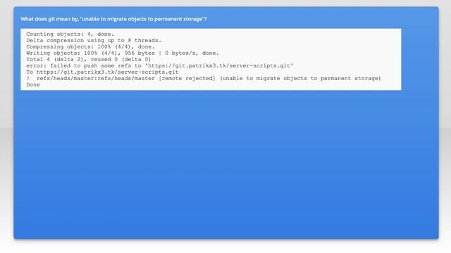 What does git mean by, "unable to migrate objects to permanent storage"? смотреть онлайн