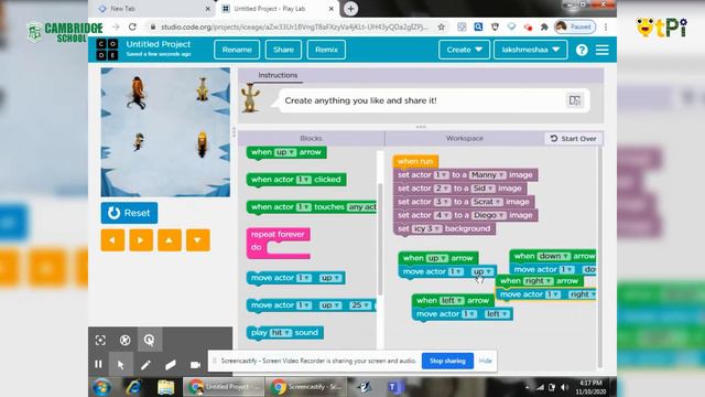 Play Lab, Ice Age Game project by Lakshmeesha I Coding & Robotics with QtPi смотреть онлайн