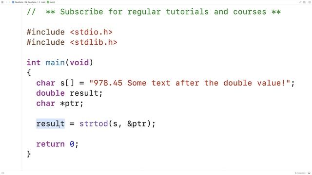 strtod() Converts String To Double And Returns Remaining String Portion | C Programming Tutorial смотреть онлайн