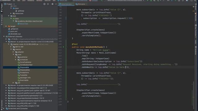 Project Reactor Essentials 06 - Mono doOnSubscribe, doOnRequest, doOnNext, doOnSuccess смотреть онлайн