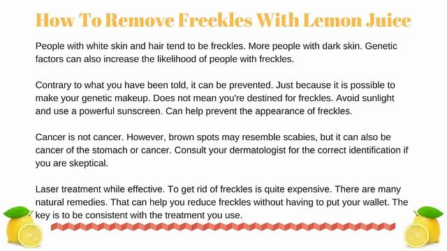 How To Remove Freckles With Lemon Juice Rid Of Freckles Chanel смотреть онлайн
