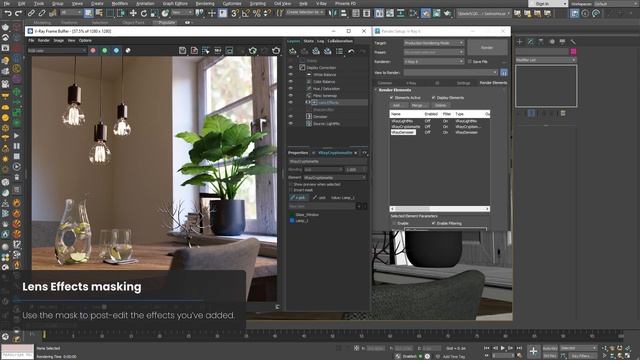 V-Ray for 3ds Max — Masking Lens Effects and Denoiser in the V-Ray Frame Buffer смотреть онлайн