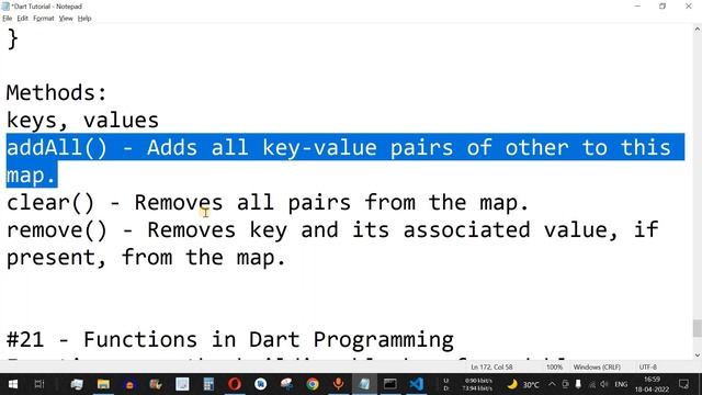 Dart Tutorial #20 - Map & Maps Methods in Dart Programming смотреть онлайн