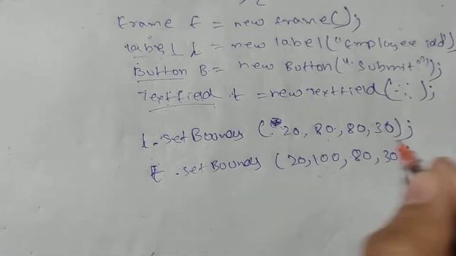 java AWT by association way to execute program.. .added button, textfield, label in the program.. смотреть онлайн