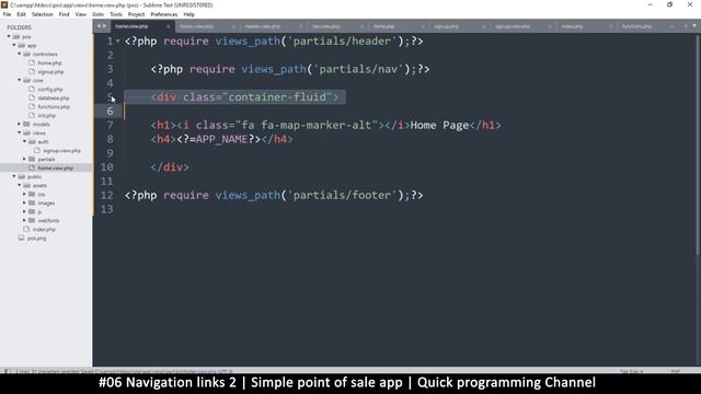 #06 Navigation links 2 | Simple point of sale app in php & javascript | Quick programming tutorial смотреть онлайн