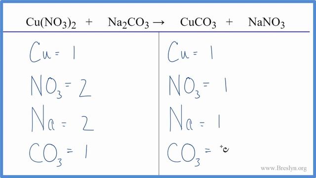 How to Balance Cu(NO3)2 + Na2CO3 = CuCO3 + NaNO3 смотреть онлайн