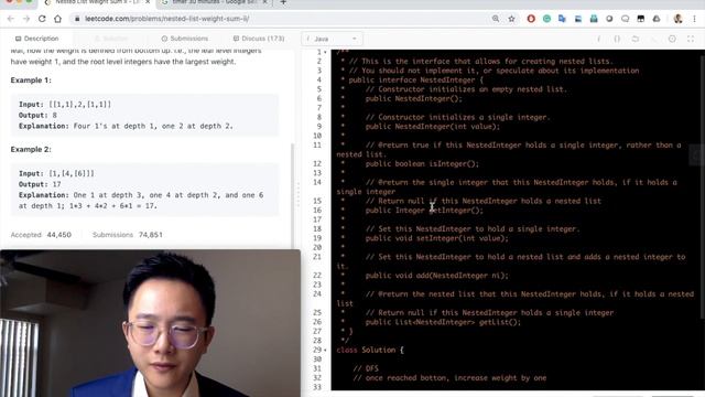 Nested List Weight Sum II - 30 min Java Coding Challenge (Failed) смотреть онлайн