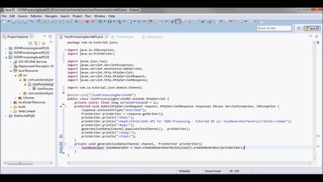 Java API for JSON Processing (Tutorial 03 - w/ JsonGeneratorFactory) смотреть онлайн