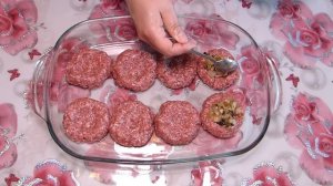 Нереально вкусный ужин/ Мясные Стожки с грибами, стожки из фарша под шубой в духовке