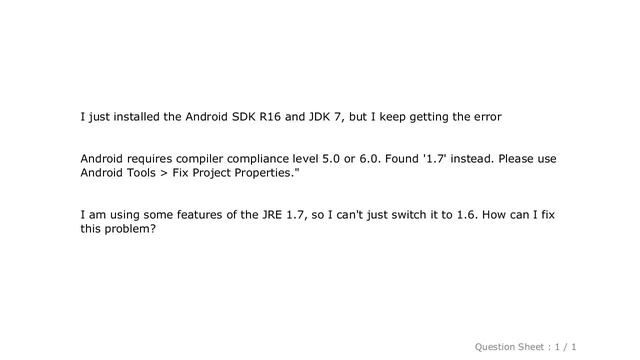 Android : Can the Android SDK work with JDK 1.7? смотреть онлайн