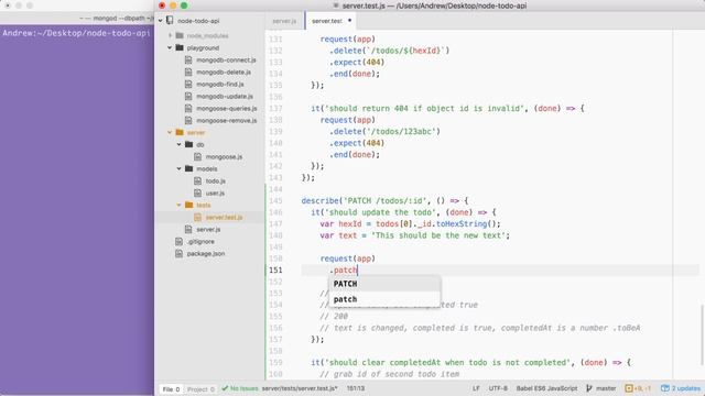 MongoDB Mongoose and REST APIs (Todo API): Testing PATCH todosid смотреть онлайн