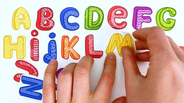 Обводим Английские Буквы. Учим Названия Цветов на Английском Языке.