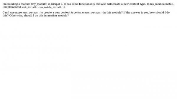 Drupal: How do I programmatically create a new content type?