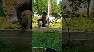 #сварка Домашние хлопоты. Сварка столбов забора на закладные ленточного фундамента.