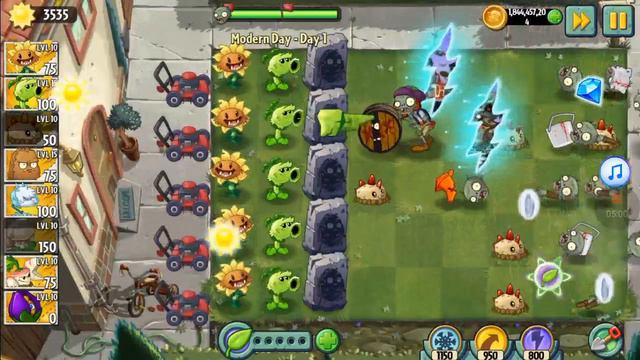 Играем в взломанную версию растения против зомби 2... часть 2 смотреть онлайн