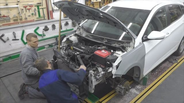 Хендай Солярис. Какие запчасти, такой и ремонт. Body repair after an accident. смотреть онлайн