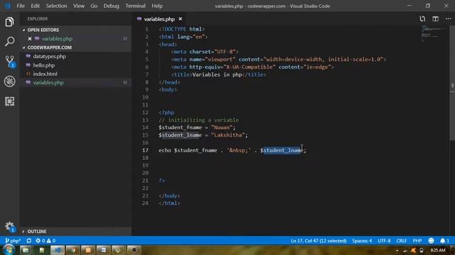 Variables in PHP смотреть онлайн