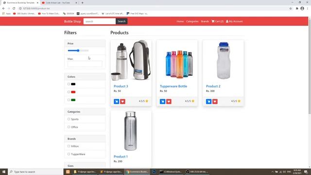 Show product min max price with price range filter | Django eCommerce Website | Django Tutorials смотреть онлайн
