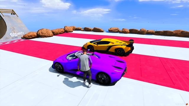 СПУСК БЕЗ ТОРМОЗОВ по МЕГА ТРАМПЛИНУ на БУГАТТИ ЛИМУЗИНЕ в ГТА 5 МОДЫ - ЭКСПЕРИМЕНТЫ в GTA 5 смотреть онлайн