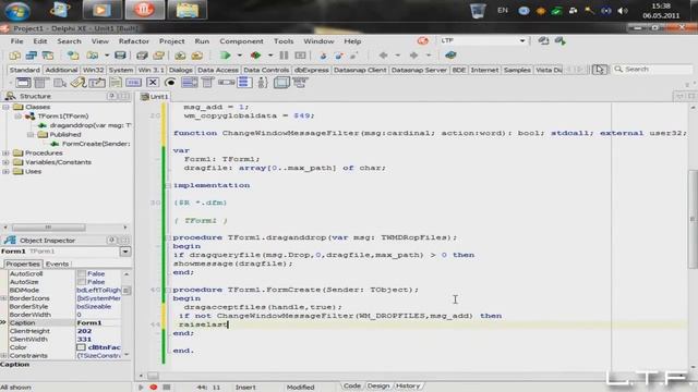 Delphi - Windows 7, Drag & Drop и UAC (L.T.F. Presents) смотреть онлайн