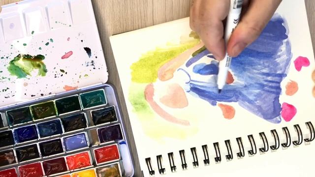 Рисунок из скетчбука АКВАРЕЛЬ И МАРКЕРЫ Украшаю ежедневник смотреть онлайн
