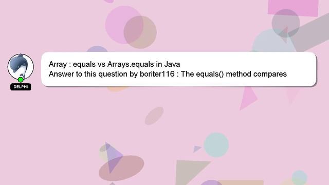Array : equals vs Arrays.equals in Java смотреть онлайн