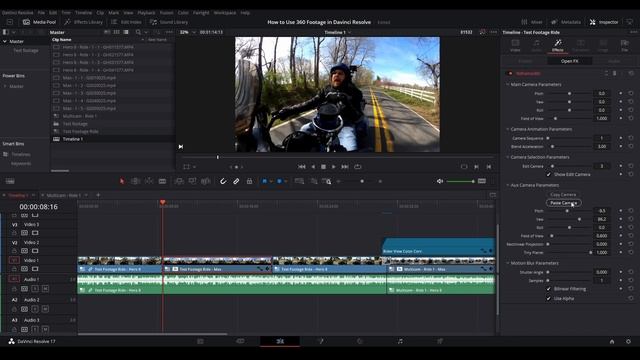 Reframing 360-degree Camera Footage Workflow in Davinci Resolve using GoPro Player and Reframe360 смотреть онлайн