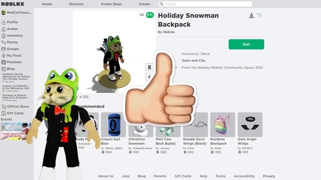 БЕСПЛАТНЫЙ РЮКЗАК СНЕГОВИК в роблокс | Holiday Snowman Backpack roblox | БЕСПЛАТНЫЕ ВЕЩИ 2022 смотреть онлайн