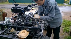 Очередные тесты системы ГУР на самодельном квадроцикле