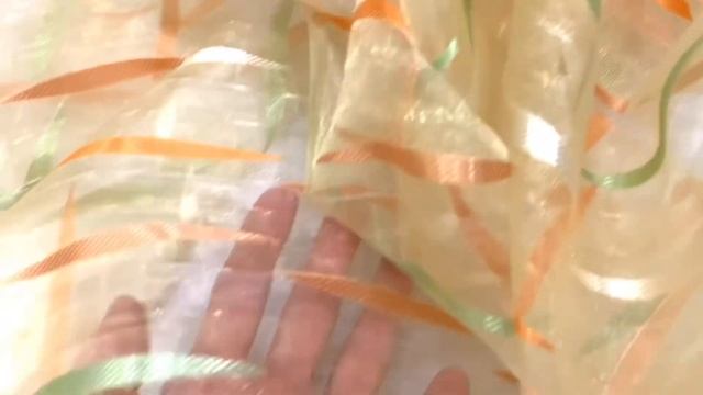 Золотая органза "дождик" с разноцветными штрихами. Ткань тюлевая арт.GENS 8 смотреть онлайн