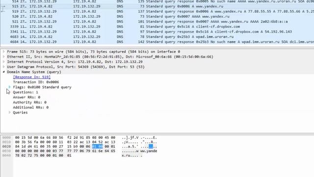 Протокол DNS в Wireshark | Практика по курсу 
