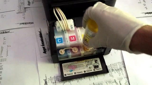 how to refill ink in epson. l110, l210, l300, l355 l550 l800 l1300 l1800. epson murekkep dolumu. смотреть онлайн