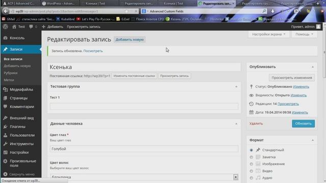 Advanced Custom Fields - произвольные поля и настройки записи в Wordpress смотреть онлайн