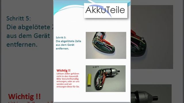 Anleitung, Austausch Akku Bosch Akkuschrauber IXO Akkuteile смотреть онлайн
