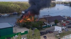 Пожар в Самаре . Новости. Пожар на воде. Куйбышевский район