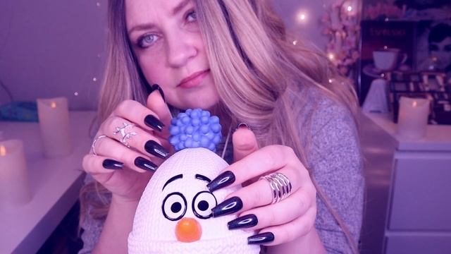 ASMR Gentle Tapping & Scratching on Textured Rubber Toy with Long Nails / No Talking / Frozen Olaf смотреть онлайн