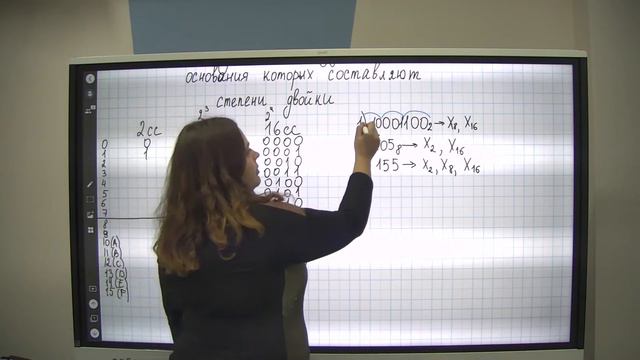 5. Перевод чисел между системами счисления, основания которых составляют степени двойки (8 класс) смотреть онлайн