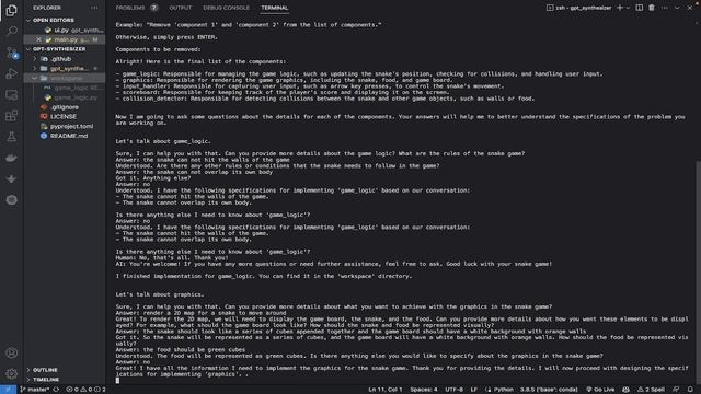 GPT Synthesizer v0.0.2 demo: Snake Game in Python смотреть онлайн