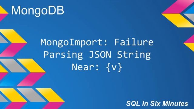 MongoDB: MongoImport 10340: Failure Parsing JSON String Near {v} смотреть онлайн