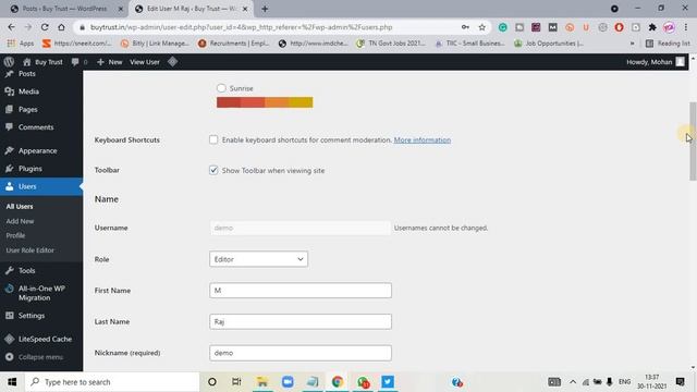 WordPress User Setting On Administrator, Author, Editor, Contributor, Subscriber In Tamil смотреть онлайн