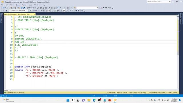 Basic CRUD Operations on SQL Server Table | Querying MS SQL Server Using T-SQL смотреть онлайн