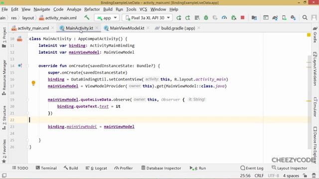 Android Data Binding with LiveData | One Way & Two Way Data Binding Hindi- CheezyCode #8 смотреть онлайн