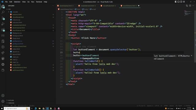 39. addEventListener method attaching to an HTML Element - DOM смотреть онлайн