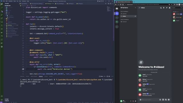 Restrict command usage with @checks in discord.py 2 смотреть онлайн